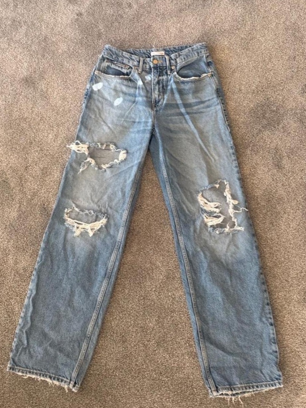 Good American Distressed Straight-Leg Jeans- size 6/28
